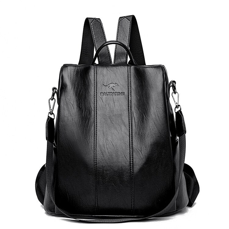 Sac à Dos en Cuir Antivol pour Femmes