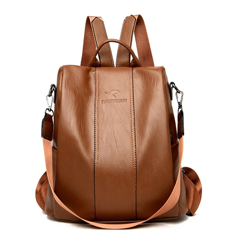Sac à Dos en Cuir Antivol pour Femmes