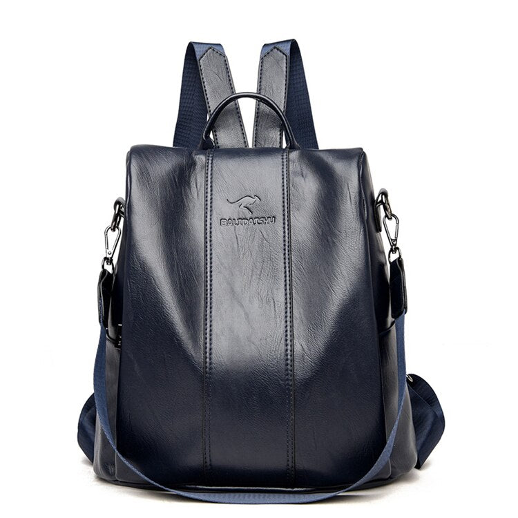 Sac à Dos en Cuir Antivol pour Femmes