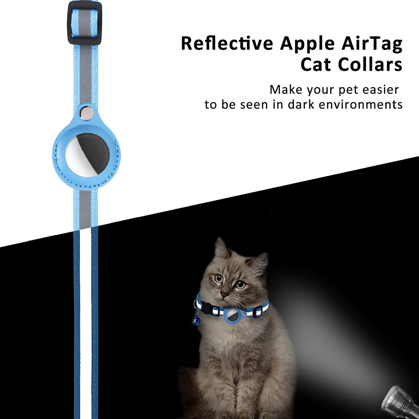 Smart Cat Collar with Apple AirTag Holder