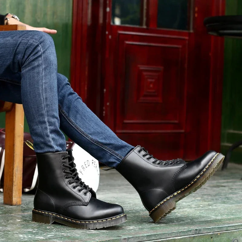 Klassieke Leren Boots met Britse Uitstraling voor Mannen