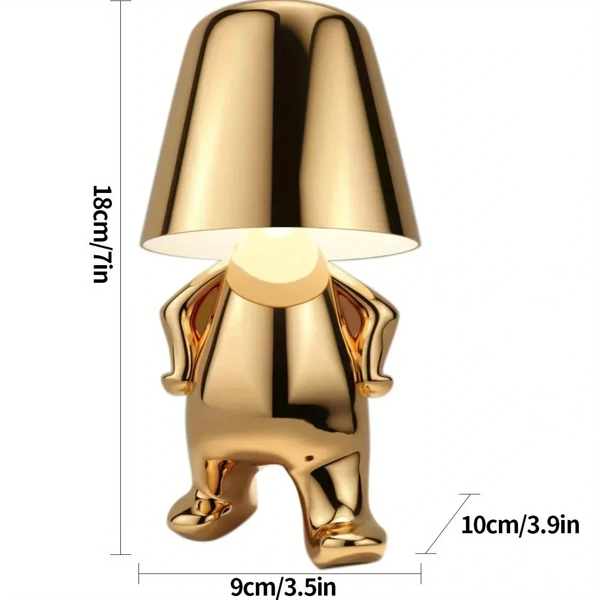 GoldenGrace - Lampe de Table Statue Dorée