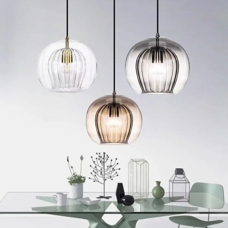 TimberGlow - Suspension en Verre Moderne