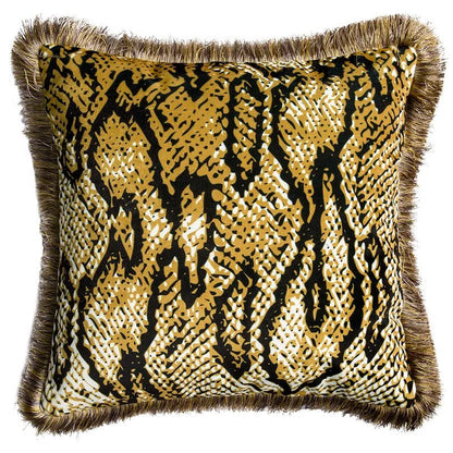 Housse de Coussin Rétro Dorée – Style Artistique Européen Luxe avec Imprimé Abeille