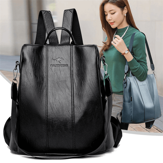 Anti-theft leather backpack women vintage shoulder bag - Getitt